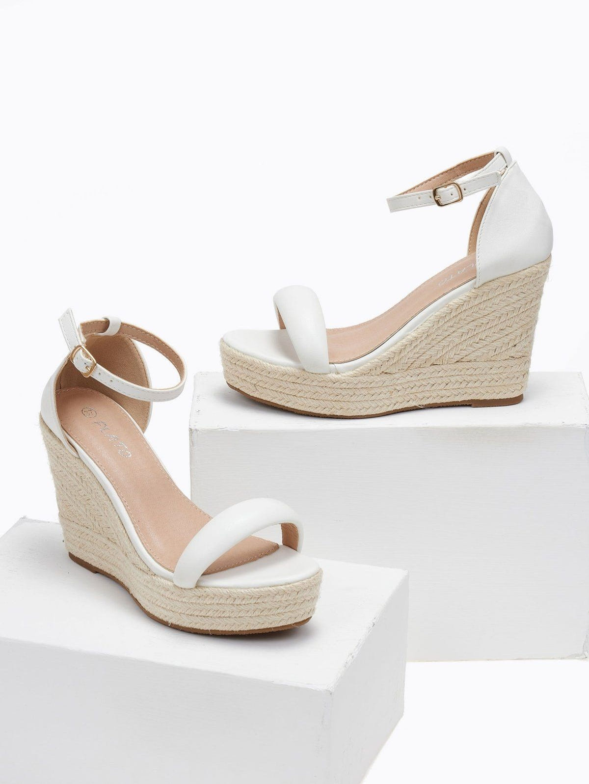 Πλατφόρμες με μπαρέτα - Λευκό - thefashionproject.gr - The Fashion Project