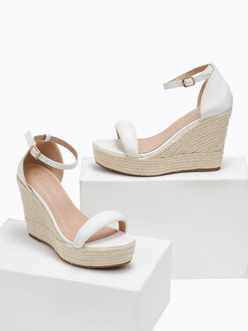 Πλατφόρμες με μπαρέτα - Λευκό - thefashionproject.gr - The Fashion Project