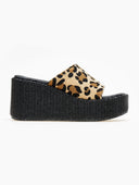 Πλατφόρμες με ponyskin φάσα με print TFP - Leopard - thefashionproject.gr - TFP