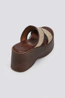 Πλατφόρμες με ψάθινες φάσες Estil - Καφέ - thefashionproject.gr - Estil