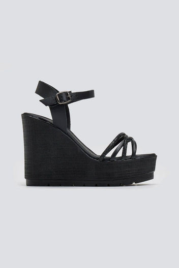 Πλατφόρμες με στρας Estil - Μαύρο - thefashionproject.gr - Estil