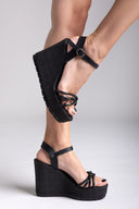 Πλατφόρμες με στρας Estil - Μαύρο - thefashionproject.gr - Estil