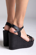 Πλατφόρμες με στρας Estil - Μαύρο - thefashionproject.gr - Estil