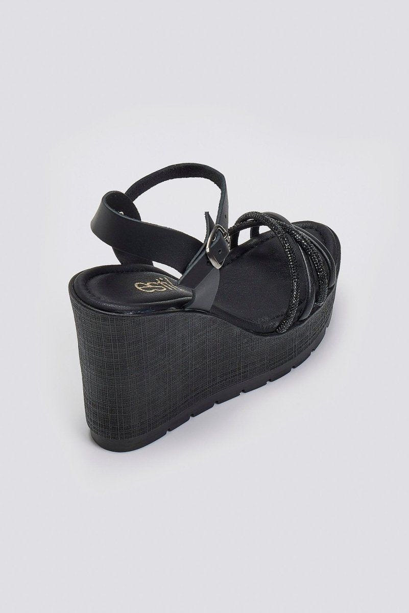 Πλατφόρμες με στρας Estil - Μαύρο - thefashionproject.gr - Estil
