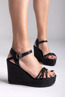 Πλατφόρμες με στρας Estil - Μαύρο - thefashionproject.gr - Estil