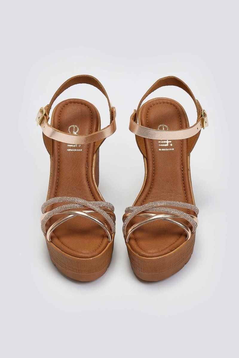Πλατφόρμες με στρας Estil - Χαλκός - thefashionproject.gr - Estil