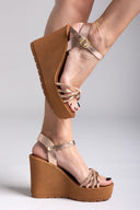Πλατφόρμες με στρας Estil - Χαλκός - thefashionproject.gr - Estil