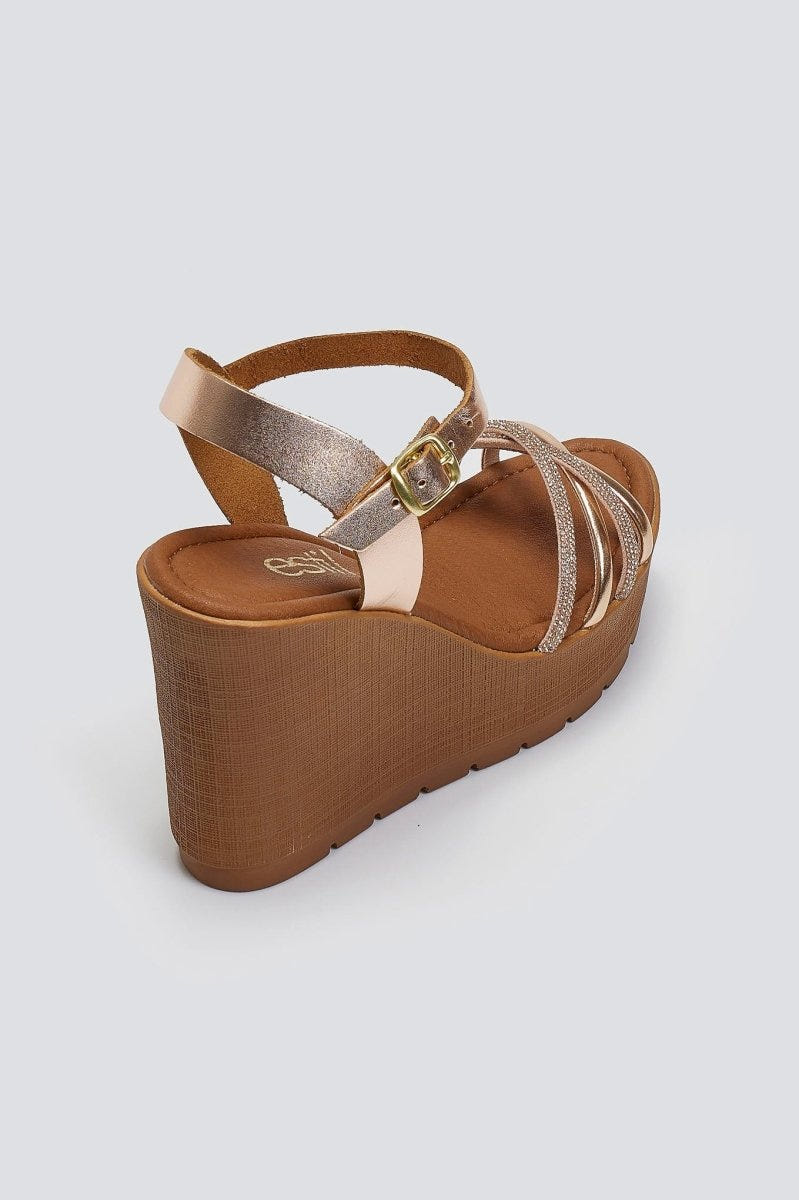 Πλατφόρμες με στρας Estil - Χαλκός - thefashionproject.gr - Estil
