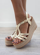 Πλατφόρμες με σχοινί στη σόλα ERYNN - Χρυσό - thefashionproject.gr - ERYNN
