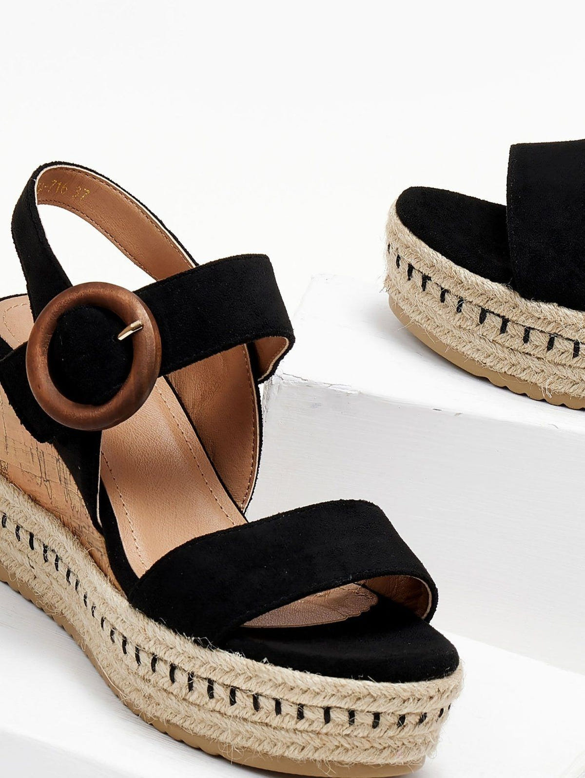 Πλατφόρμες με ξύλινο τοκά ERYNN - Μαύρο - thefashionproject.gr - ERYNN