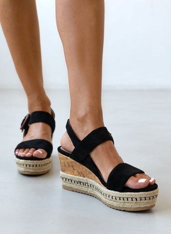 Πλατφόρμες με ξύλινο τοκά ERYNN - Μαύρο - thefashionproject.gr - ERYNN