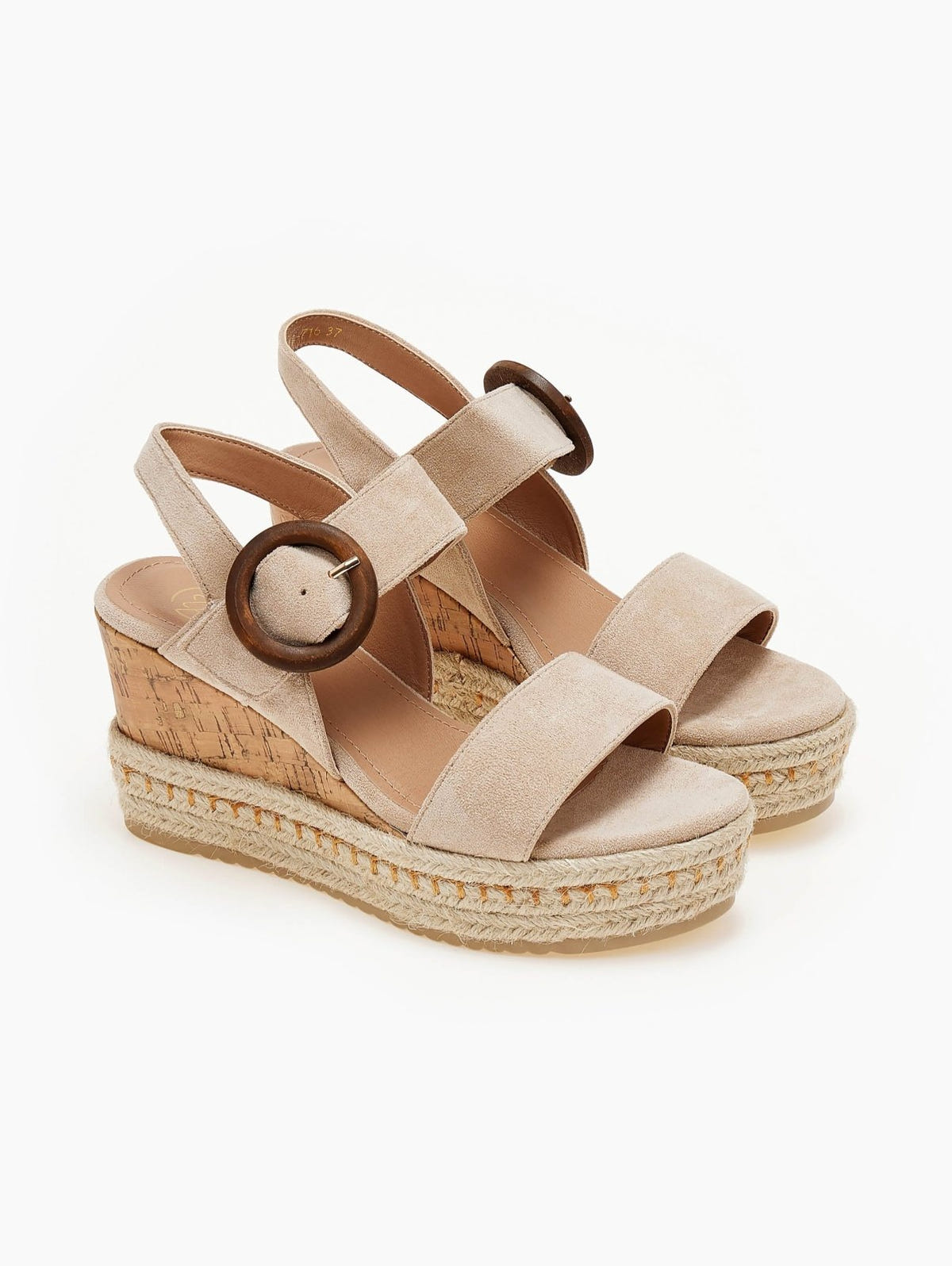 Πλατφόρμες με ξύλινο τοκά ERYNN - Μπεζ - thefashionproject.gr - ERYNN