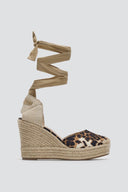 Πλατφόρμες σατέν με print CORINA - Leopard - thefashionproject.gr - CORINA
