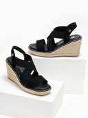 Πλατφόρμες suede με crossover λάστιχα Xti 142326 - Μαύρο - thefashionproject.gr - Xti Footwear
