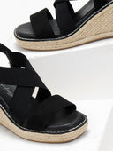 Πλατφόρμες suede με crossover λάστιχα Xti 142326 - Μαύρο - thefashionproject.gr - Xti Footwear