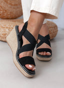 Πλατφόρμες suede με crossover λάστιχα Xti 142326 - Μαύρο - thefashionproject.gr - Xti Footwear