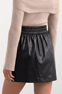ONLY - Pleated Mini Skirt Button Detail - Black
