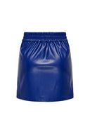 ONLY - Pleated Mini Skirt Button Detail - Blue