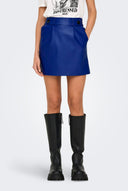 ONLY - Pleated Mini Skirt Button Detail - Blue