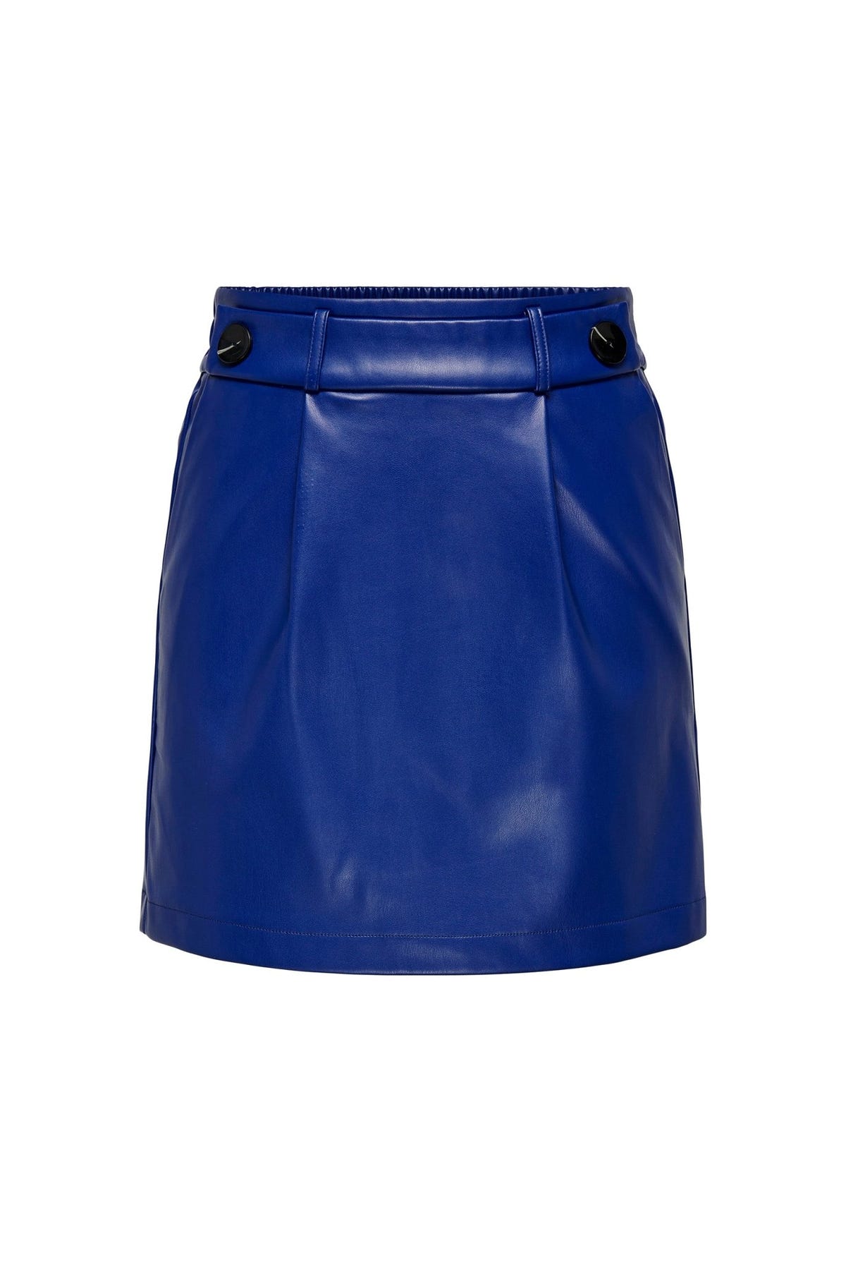 ONLY - Pleated Mini Skirt Button Detail - Blue