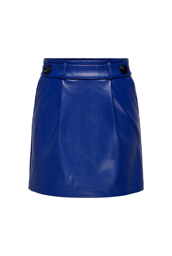 ONLY - Pleated Mini Skirt Button Detail - Blue