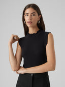 Πλεκτό αμάνικο τοπ Vero Moda 10297855 - Μαύρο - thefashionproject.gr - VERO MODA