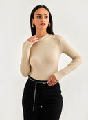 Πλεκτό lurex ONLY 15307020 - Μπεζ - thefashionproject.gr - ONLY