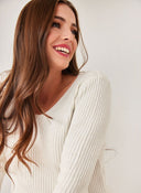 Πλεκτό με μεταλλική κλωστή - Λευκό - thefashionproject.gr - The Fashion Project