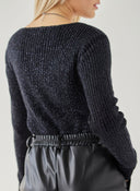 Πλεκτό με μεταλλική κλωστή - Μαύρο - thefashionproject.gr - The Fashion Project