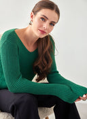 Πλεκτό με μεταλλική κλωστή - Πράσινο - thefashionproject.gr - The Fashion Project