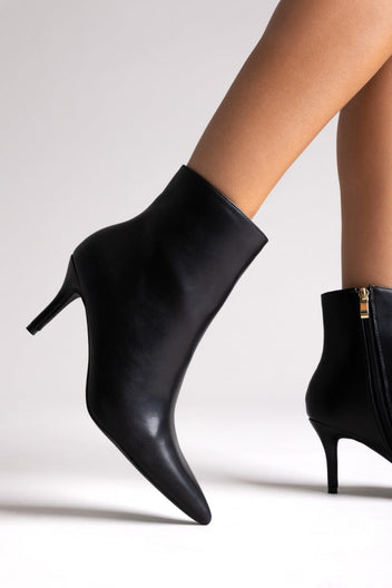 Pointed Ankle Boots with Stiletto Heel - Black Matte - thefashionproject.gr - BOTEGGA 22