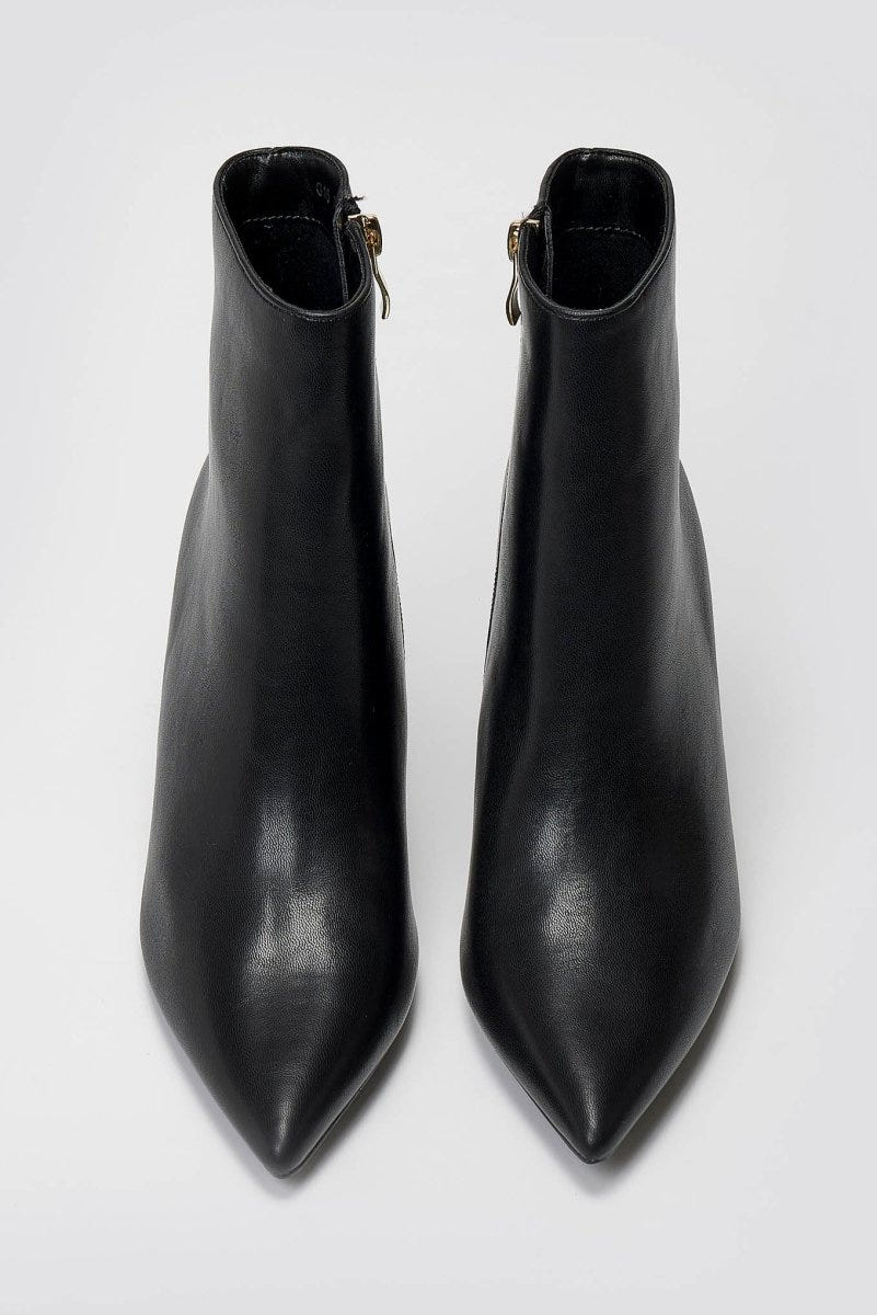 Pointed Ankle Boots with Stiletto Heel - Black Matte - thefashionproject.gr - BOTEGGA 22