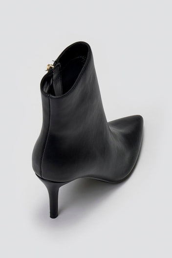Pointed Ankle Boots with Stiletto Heel - Black Matte - thefashionproject.gr - BOTEGGA 22