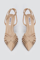 BOTEGGA 22 - Pointed Ankle Strap Pumps Slim Heel - Beige Matte