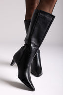Pointed Boots with Kitten Heel - Black Matte - thefashionproject.gr - Ideal shoes