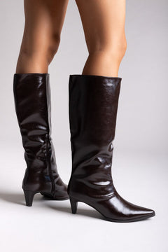 Brown Crinkled Patent