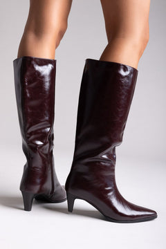 Burgundy Crinkled Patent