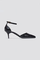 Pointed Cutout Pumps TFP - Black Croc - thefashionproject.gr - TFP