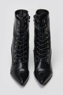 Pointed Lace - Up Ankle Boots - Black Matte - thefashionproject.gr - MARQUIIZ