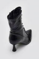 Pointed Lace - Up Ankle Boots - Black Matte - thefashionproject.gr - MARQUIIZ