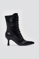 Pointed Lace - Up Ankle Boots - Black Matte - thefashionproject.gr - MARQUIIZ