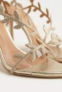 IRIS - Pointed Leaf Strap Sandals Slim Heel - Gold Strass