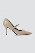 BOTEGGA 22 - Pointed Mary Jane Pumps Slim Heel - Beige Matte