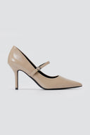BOTEGGA 22 - Pointed Mary Jane Pumps Slim Heel - Beige Matte