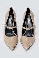 BOTEGGA 22 - Pointed Mary Jane Pumps Slim Heel - Beige Matte