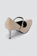 BOTEGGA 22 - Pointed Mary Jane Pumps Slim Heel - Beige Matte
