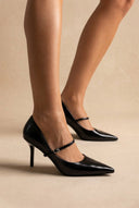 BOTEGGA 22 - Pointed Mary Jane Pumps Slim Heel - Black Matte