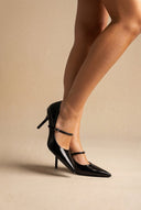 BOTEGGA 22 - Pointed Mary Jane Pumps Slim Heel - Black Matte