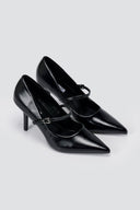 BOTEGGA 22 - Pointed Mary Jane Pumps Slim Heel - Black Matte