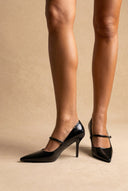 BOTEGGA 22 - Pointed Mary Jane Pumps Slim Heel - Black Matte